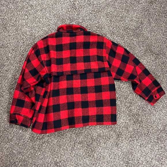 1980's Vintage Codet Red Black Checkered Flannel - Picture 4 of 5